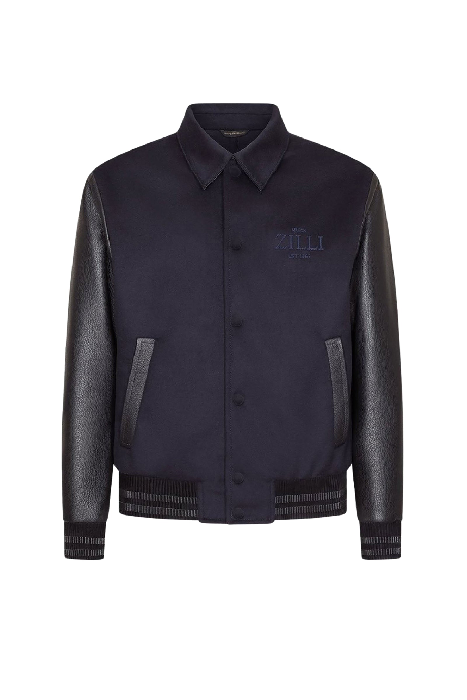 Blouson à manches en laine - Bleu & Noir