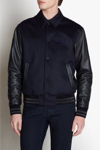Blouson à manches en laine - Bleu & Noir