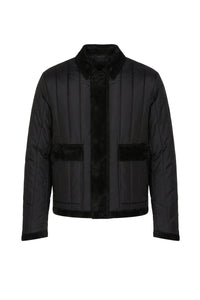 Blouson matelassé en soie - Noir