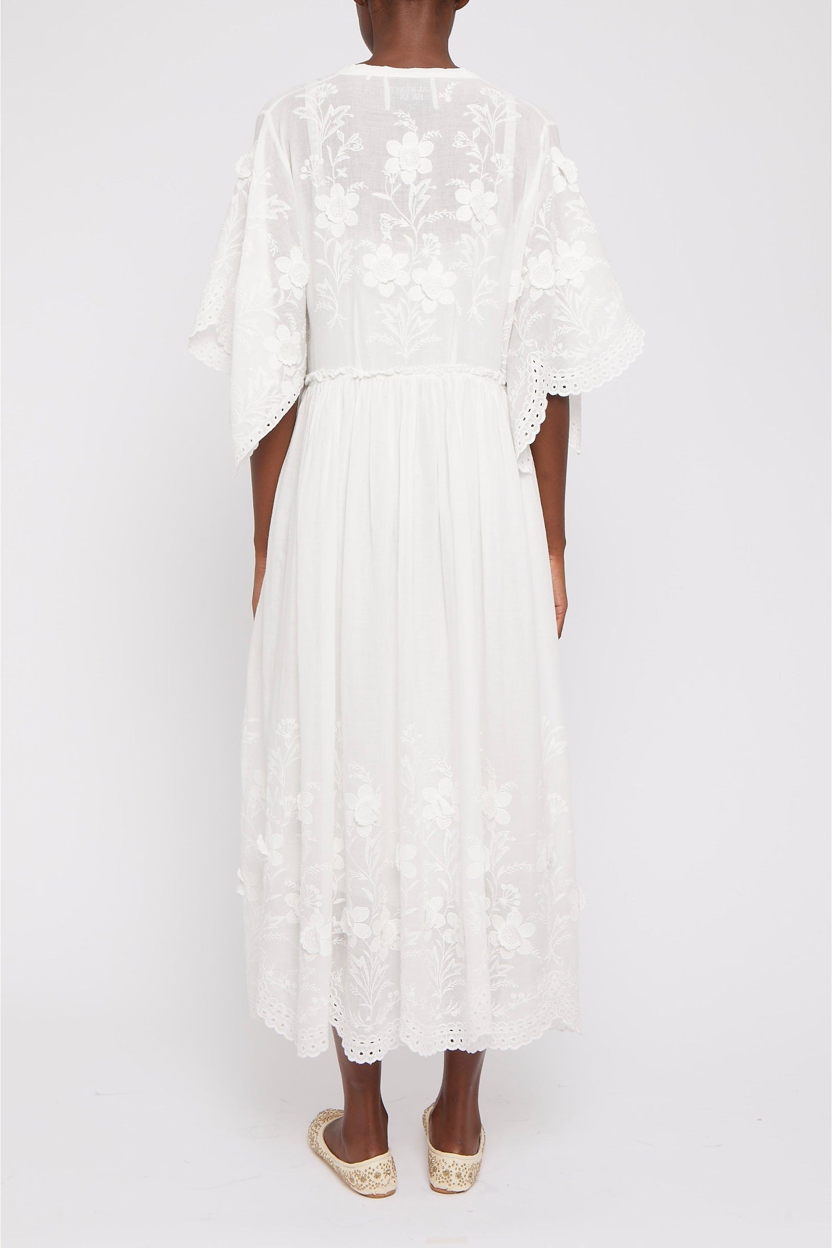 Robe Aquarium à manches papillons - White