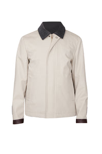Blouson à col côtelé - Beige & Gris