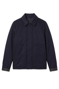 Blouson à surpiqûres en cachemire - Bleu & Noir