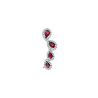 MONO BOUCLE D OREILLE RUBIS OR BLANC