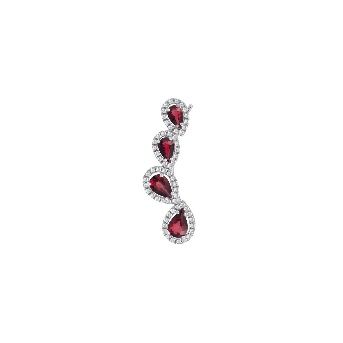 PrixTroca:860€_VentesTroca:0_QtyTroca:1_ST:0%_Bijou d'oreille droite Precieuse en Or blanc 18K sertie de diamants & Rubis - Blanc