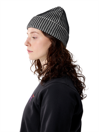 Bonnet côtelé - Black & Arctic Silk