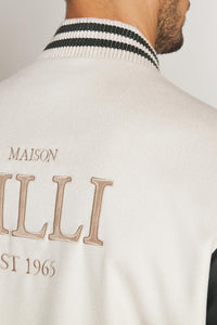 Bomber bi-matière à logo - Pale Fawn