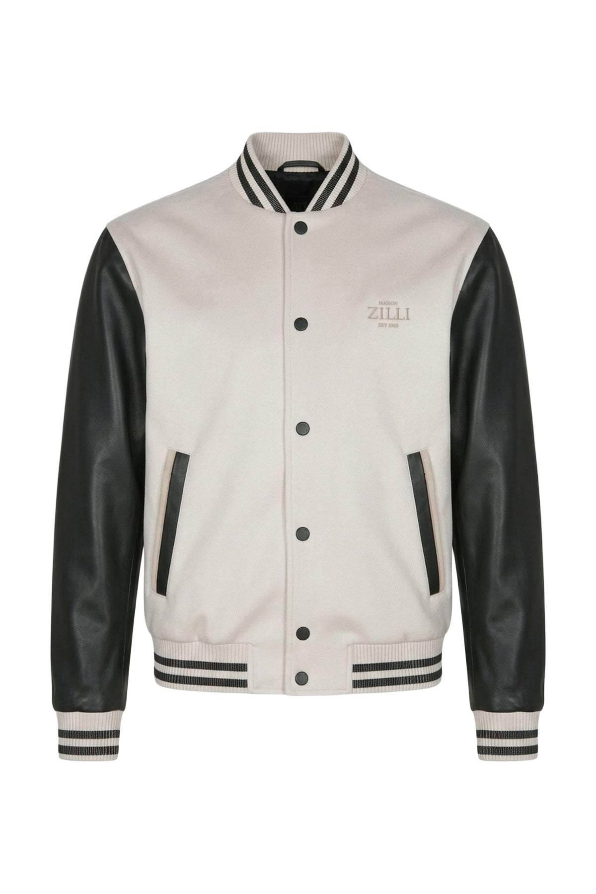 Bomber bi-matière à logo - Pale Fawn
