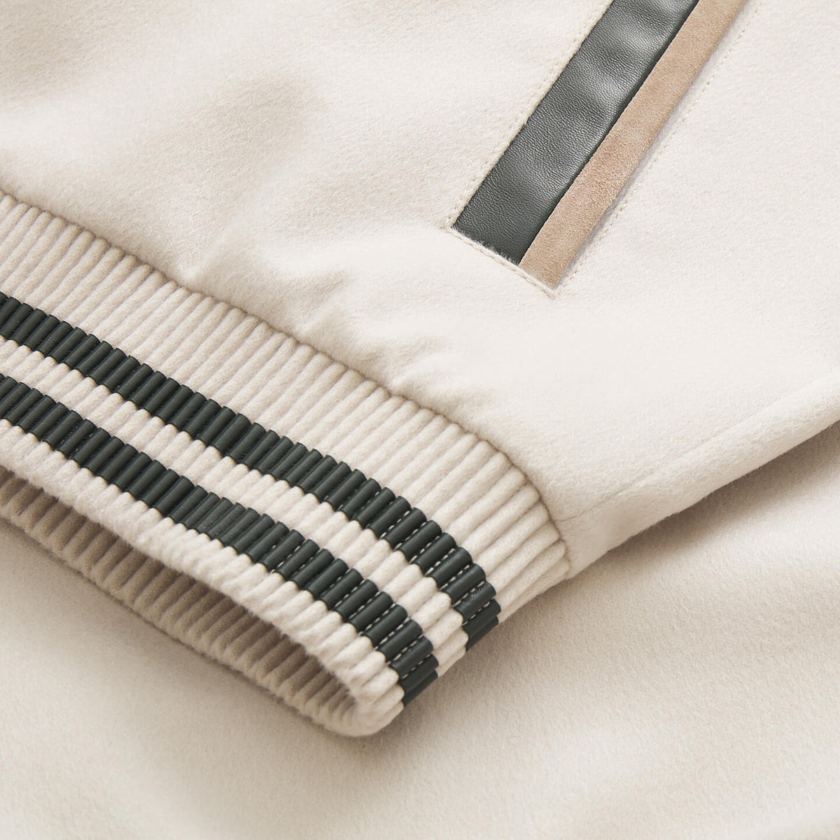 Bomber bi-matière à logo - Pale Fawn