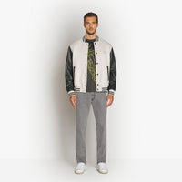 Bomber bi-matière à logo - Pale Fawn