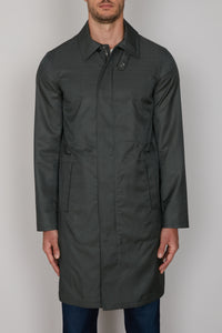 Parka zippé mi-long en laine - Dark Navy