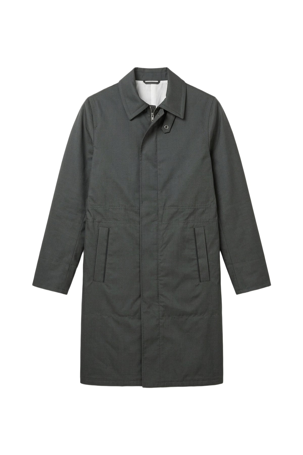 Parka zippé mi-long en laine - Dark Navy