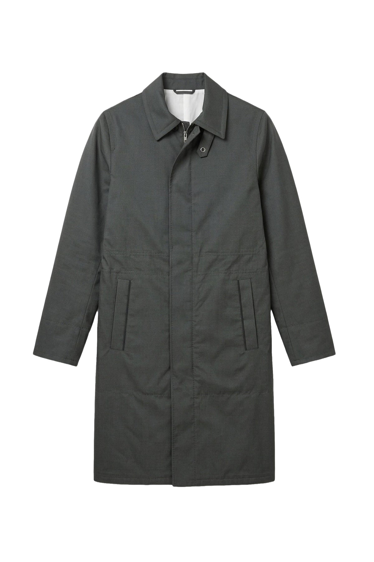 Parka zippé mi-long en laine - Dark Navy