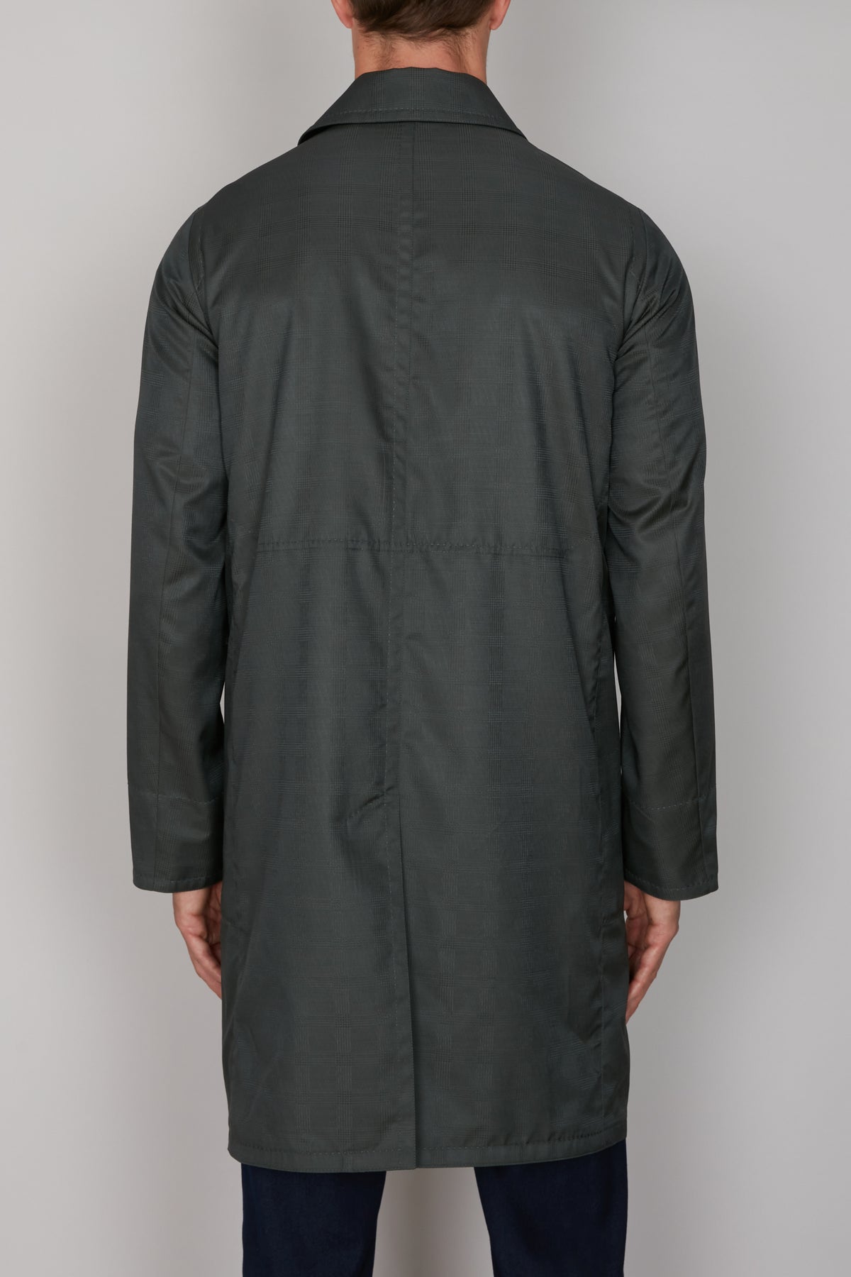 Parka zippé mi-long en laine - Dark Navy