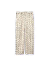 Pantalon Arcade à motif monogramme en soie - Cream