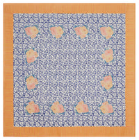 RECO PRIX : 175 // Cotton Muslin Cloth 220X220 Cm Arabesque Corolla Blue