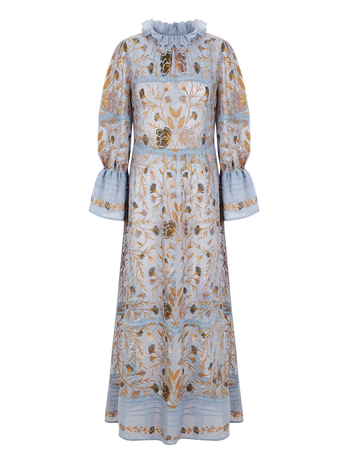 Robe longue brodée Ari - Blue
