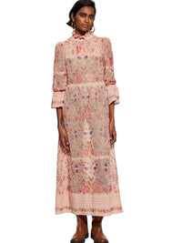 Robe longue brodée Ari - Dusty Pink