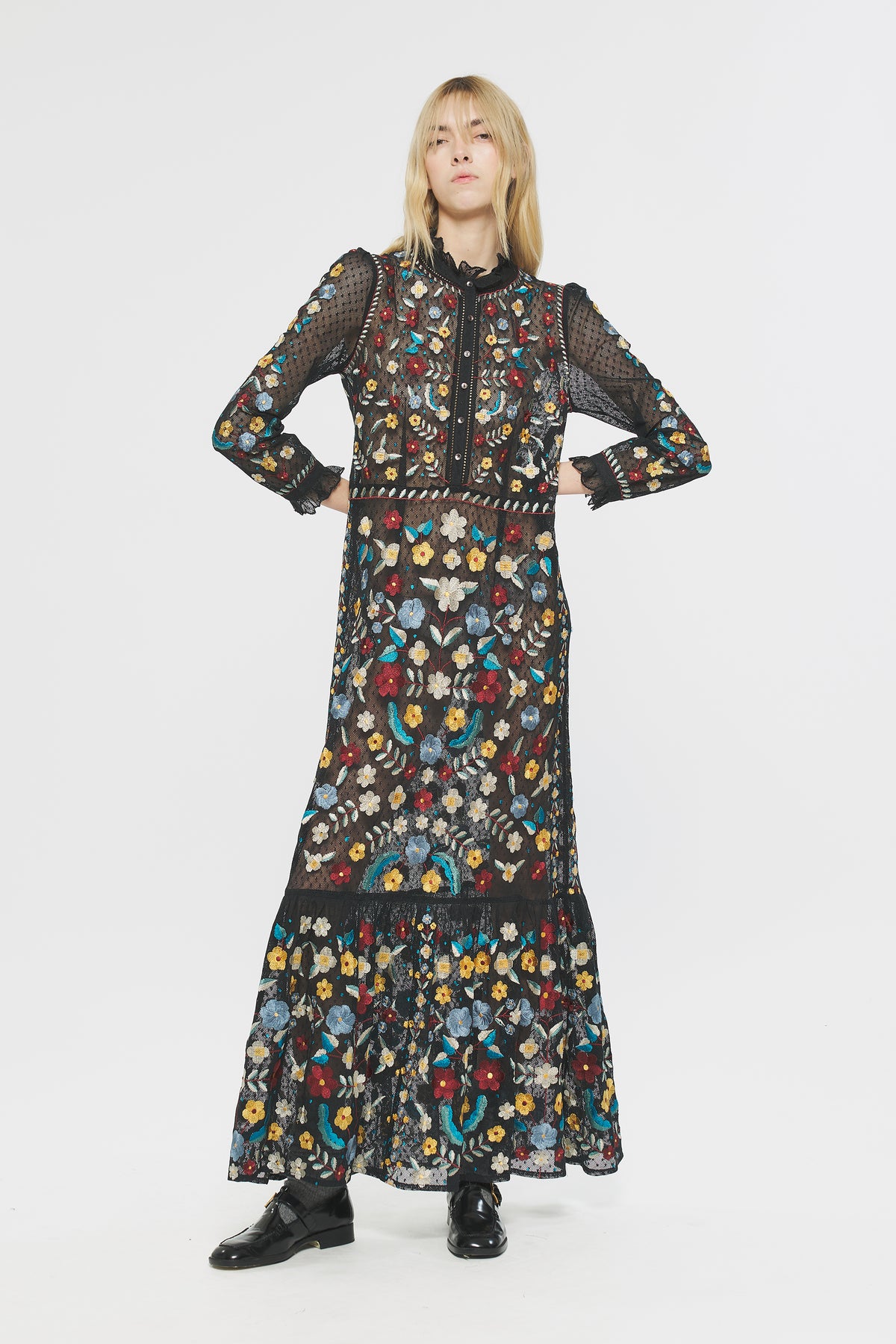 Robe longue brodée Ariani - Multico