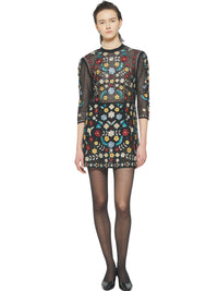 Robe courte brodée Ariani - Multico