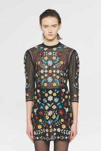 Robe courte brodée Ariani - Multico
