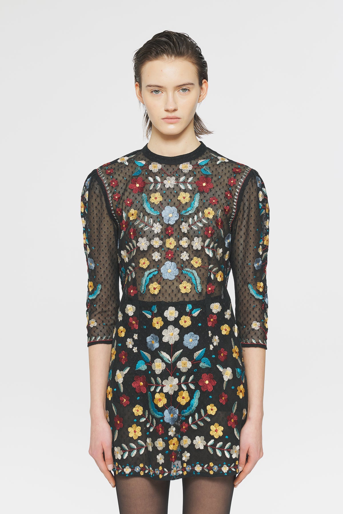 Robe courte brodée Ariani - Multico