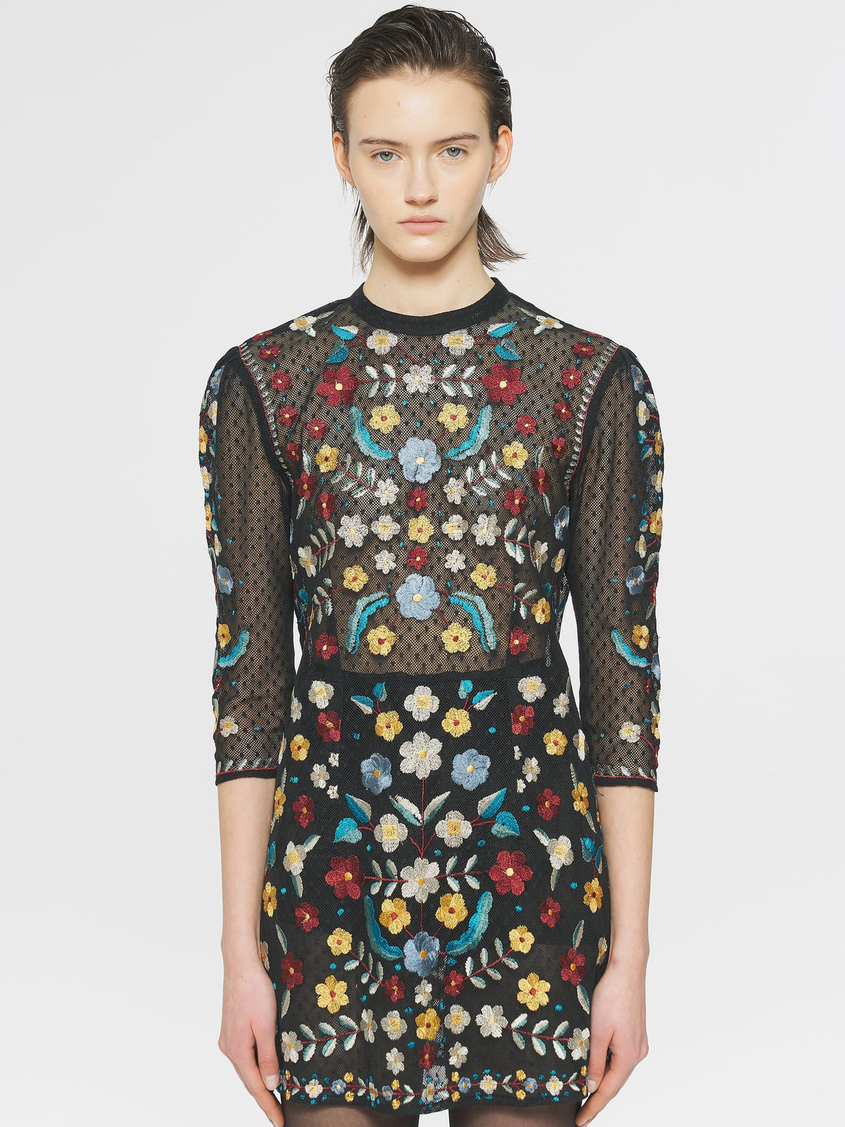 Robe courte brodée Ariani - Multico