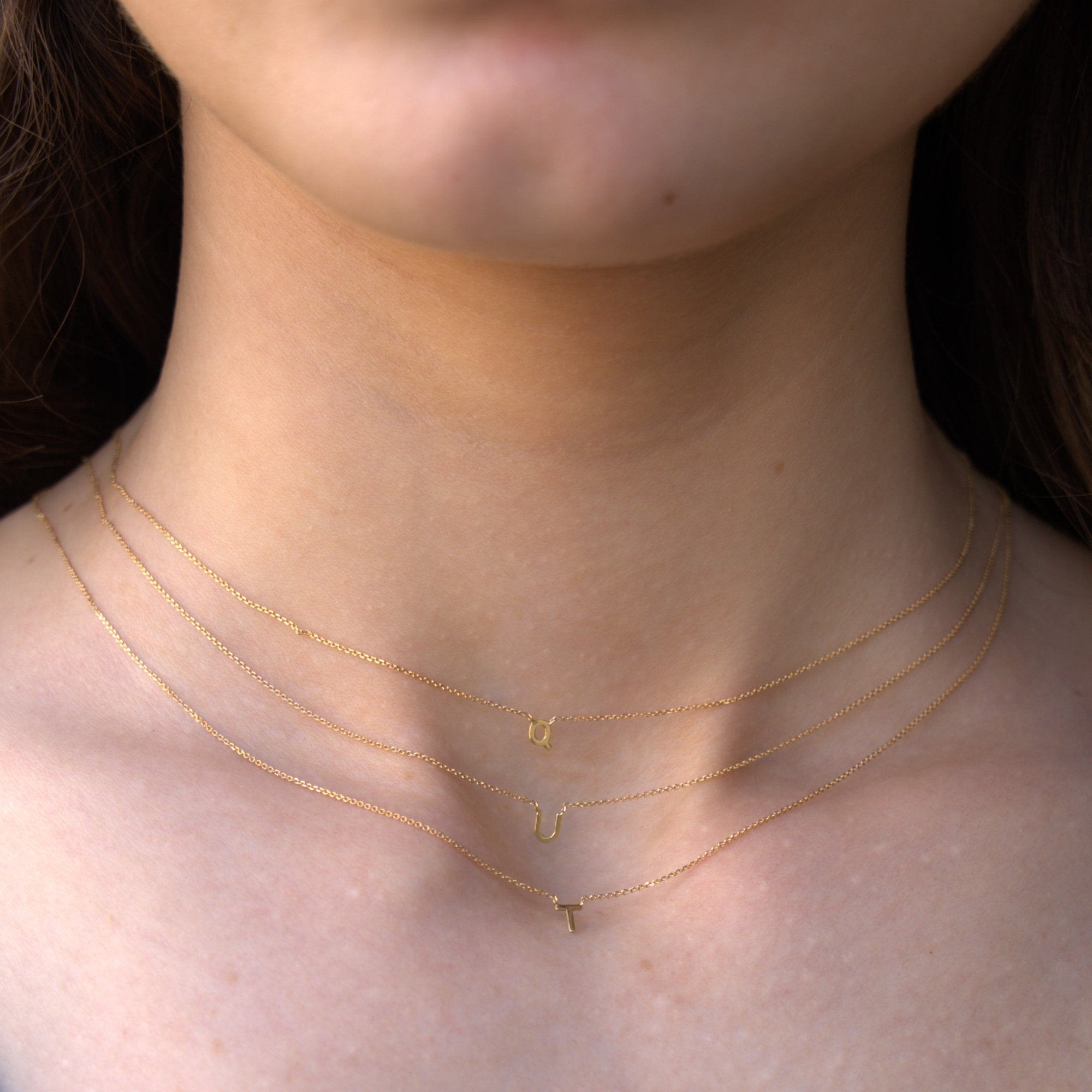 Collier Alphabet Lettre T - Or Jaune