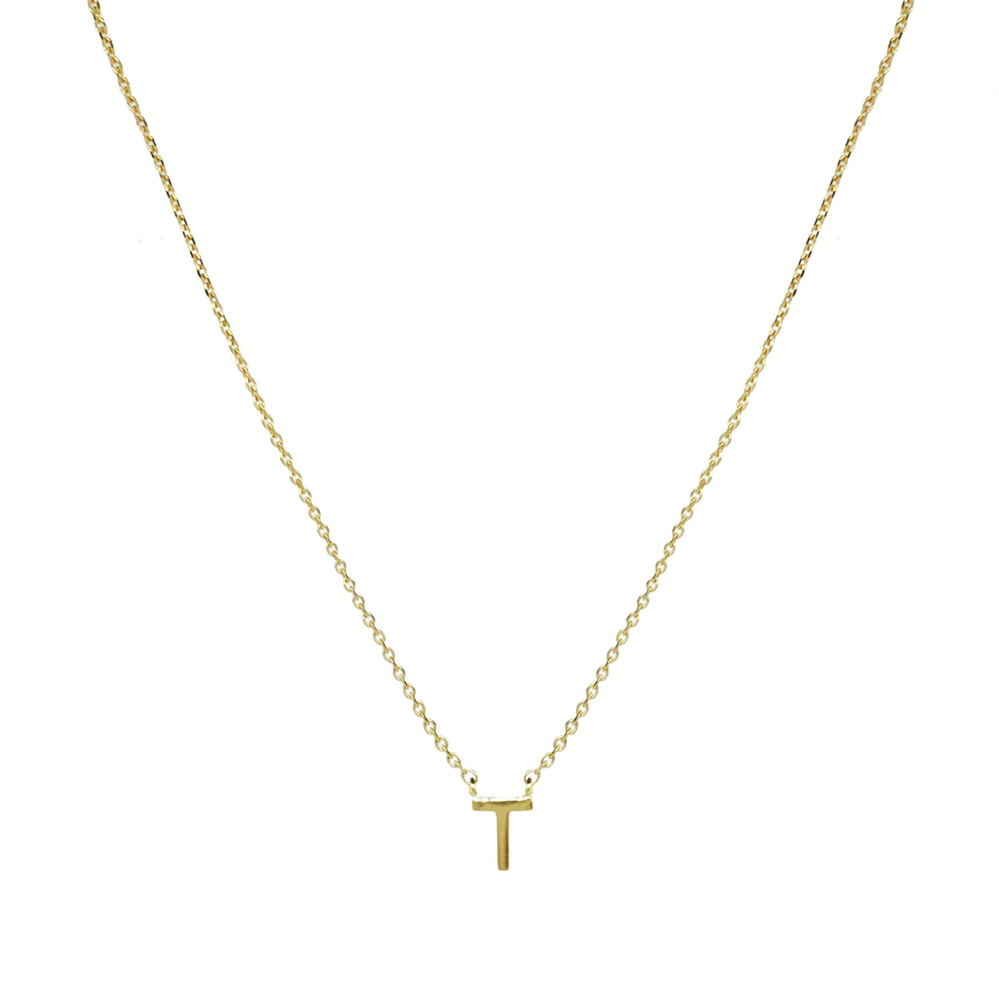 Collier Alphabet Lettre T - Or Jaune