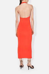 Robe midi Artemis asymétrique - Coral