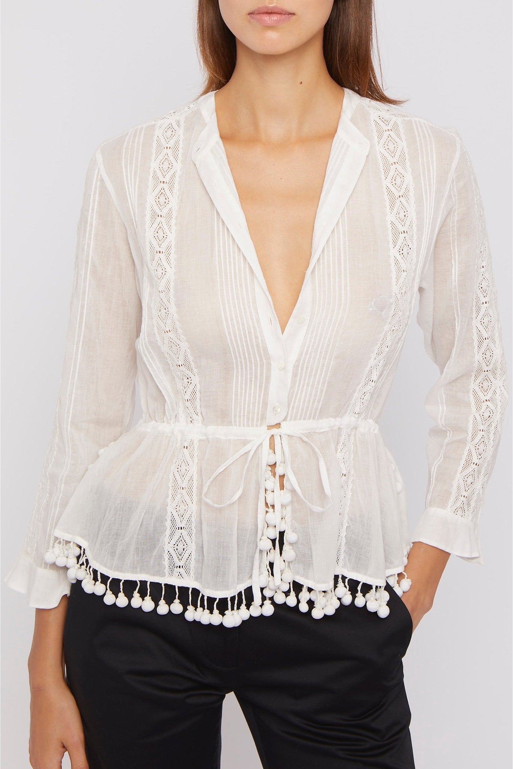 Blouse Arthur à manches longues - White