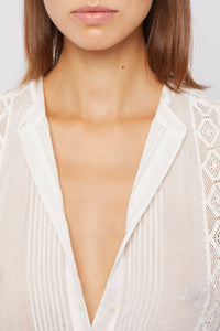 Blouse Arthur à manches longues - White