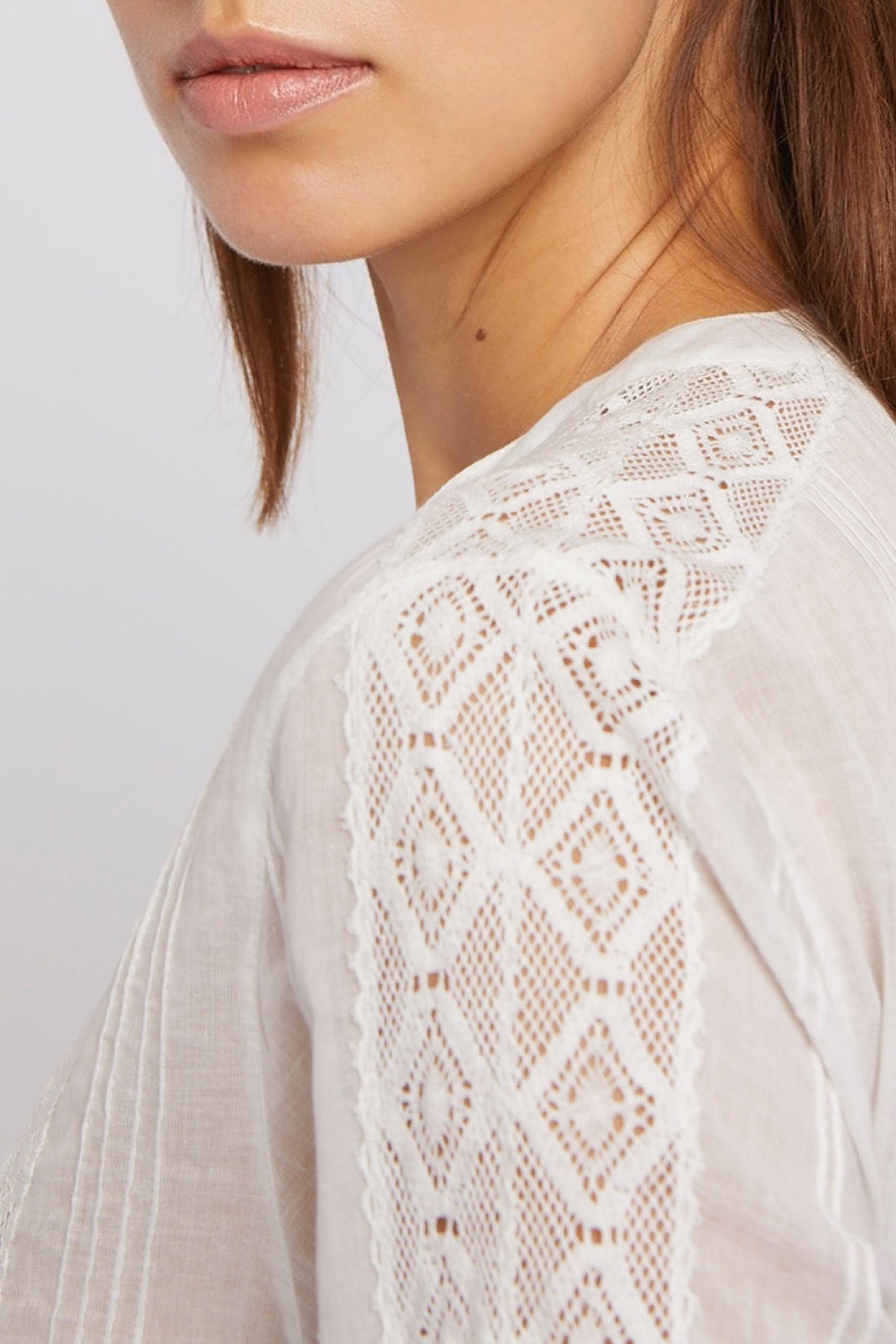 Blouse Arthur à manches longues - White