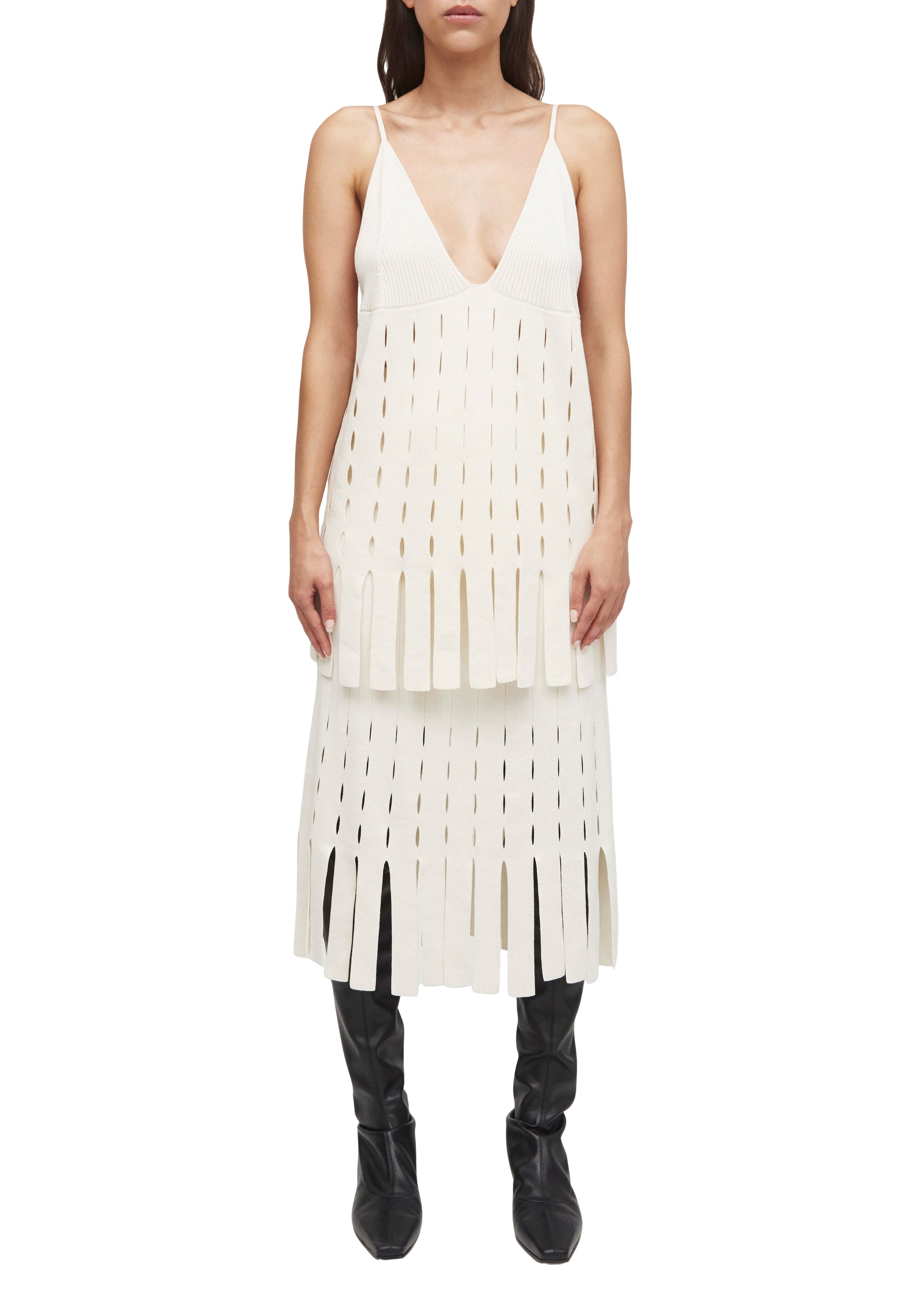 Artic skirt with wool fringes - Beige