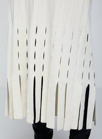 Artic skirt with wool fringes - Beige
