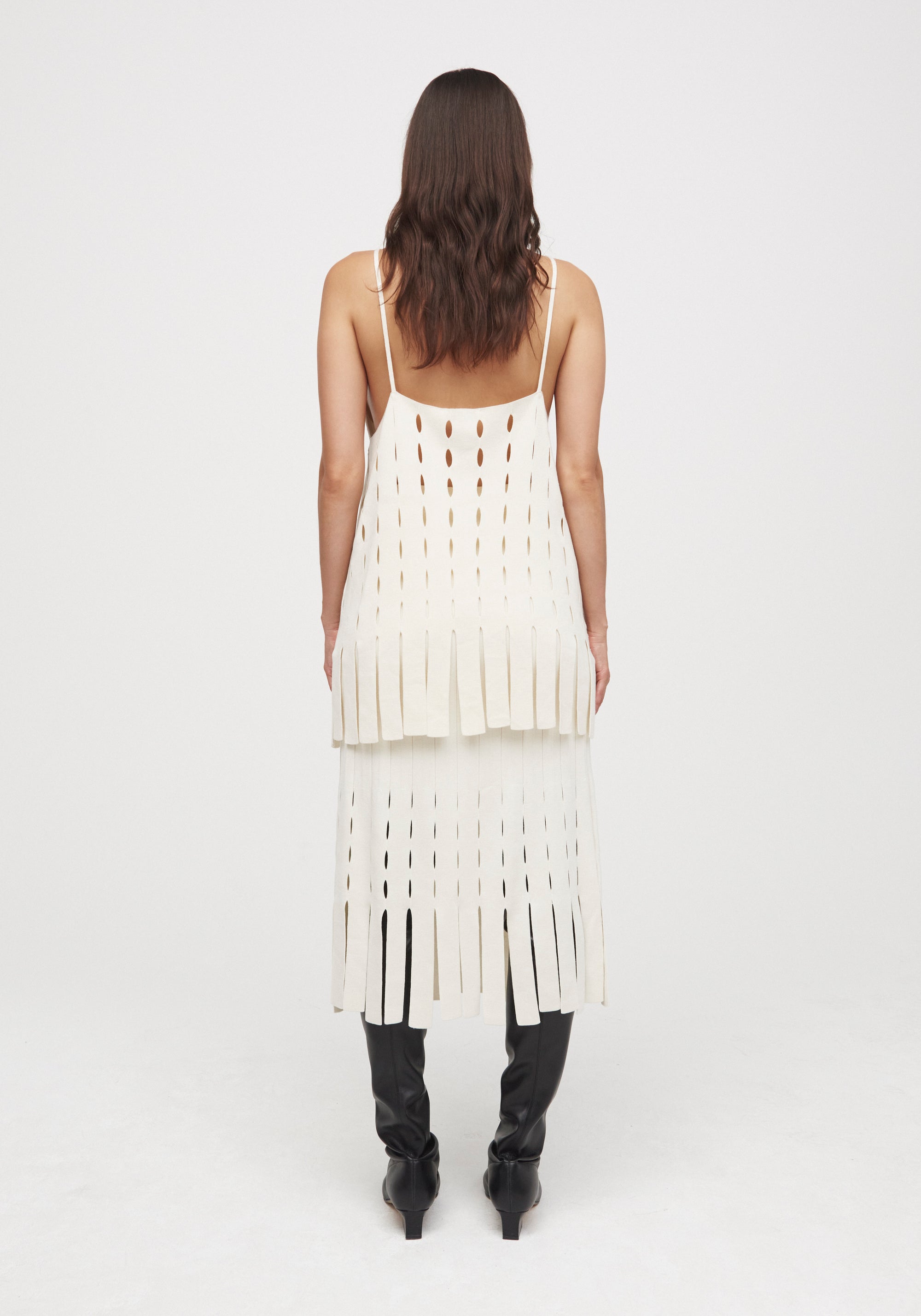 Artic skirt with wool fringes - Beige
