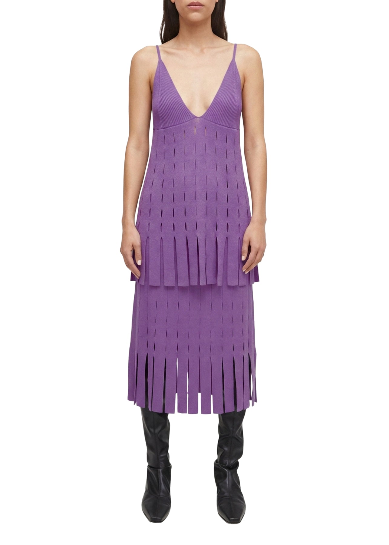 Jupe Artic à franges en laine - Lavender