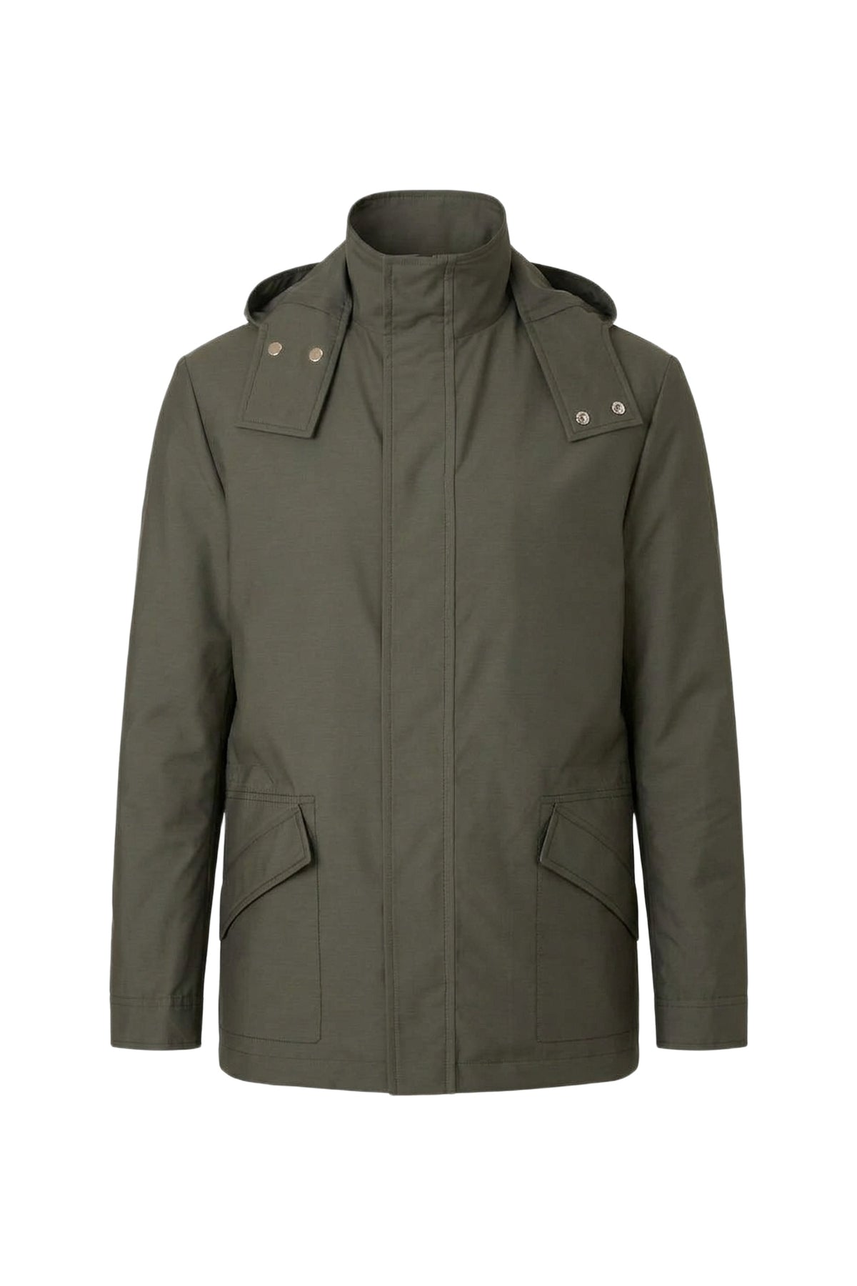 Parka courte Field en laine - Dark Sage