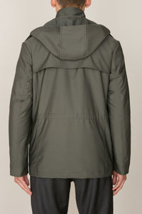 Parka courte Field en laine - Dark Sage