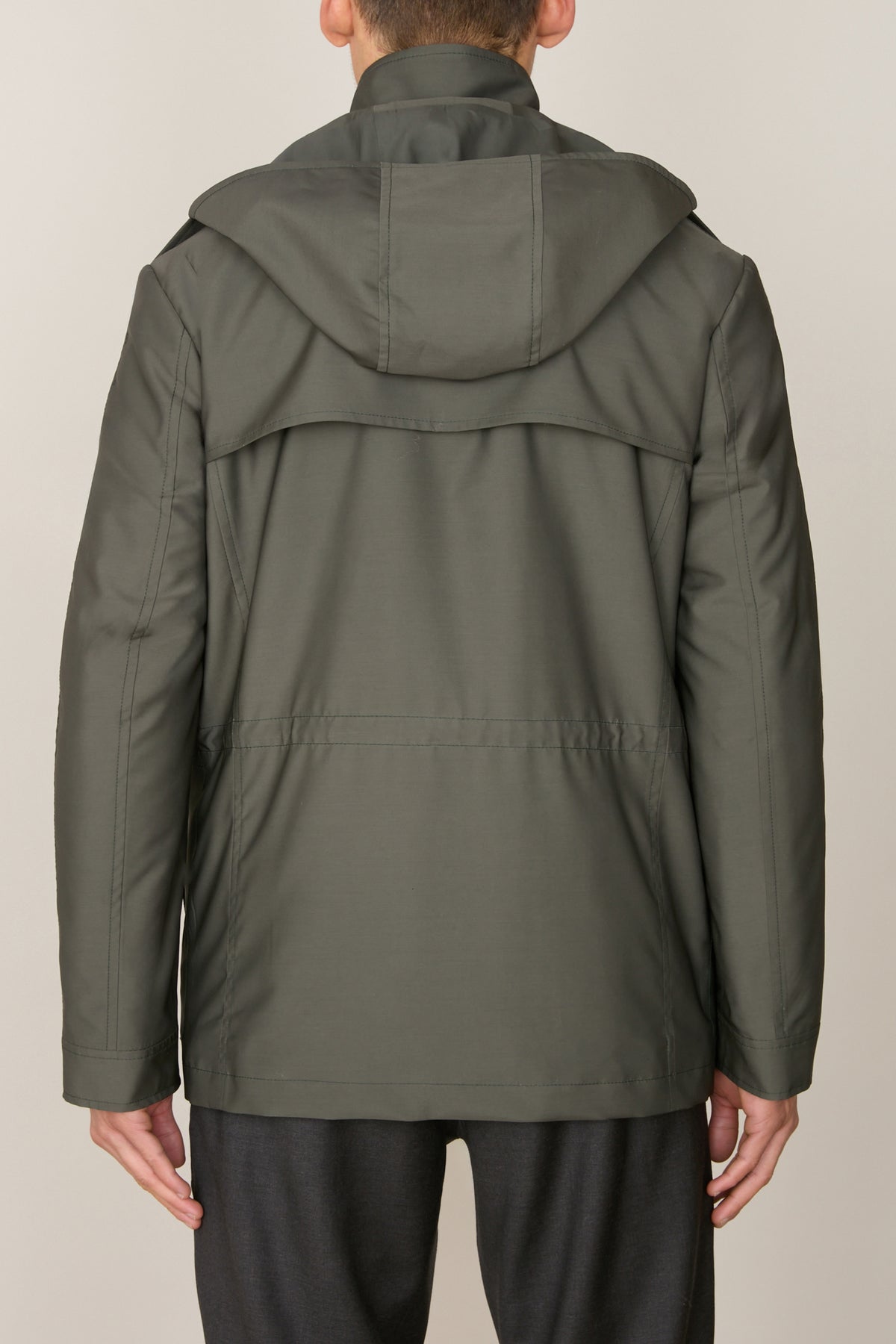 Parka courte Field en laine - Dark Sage