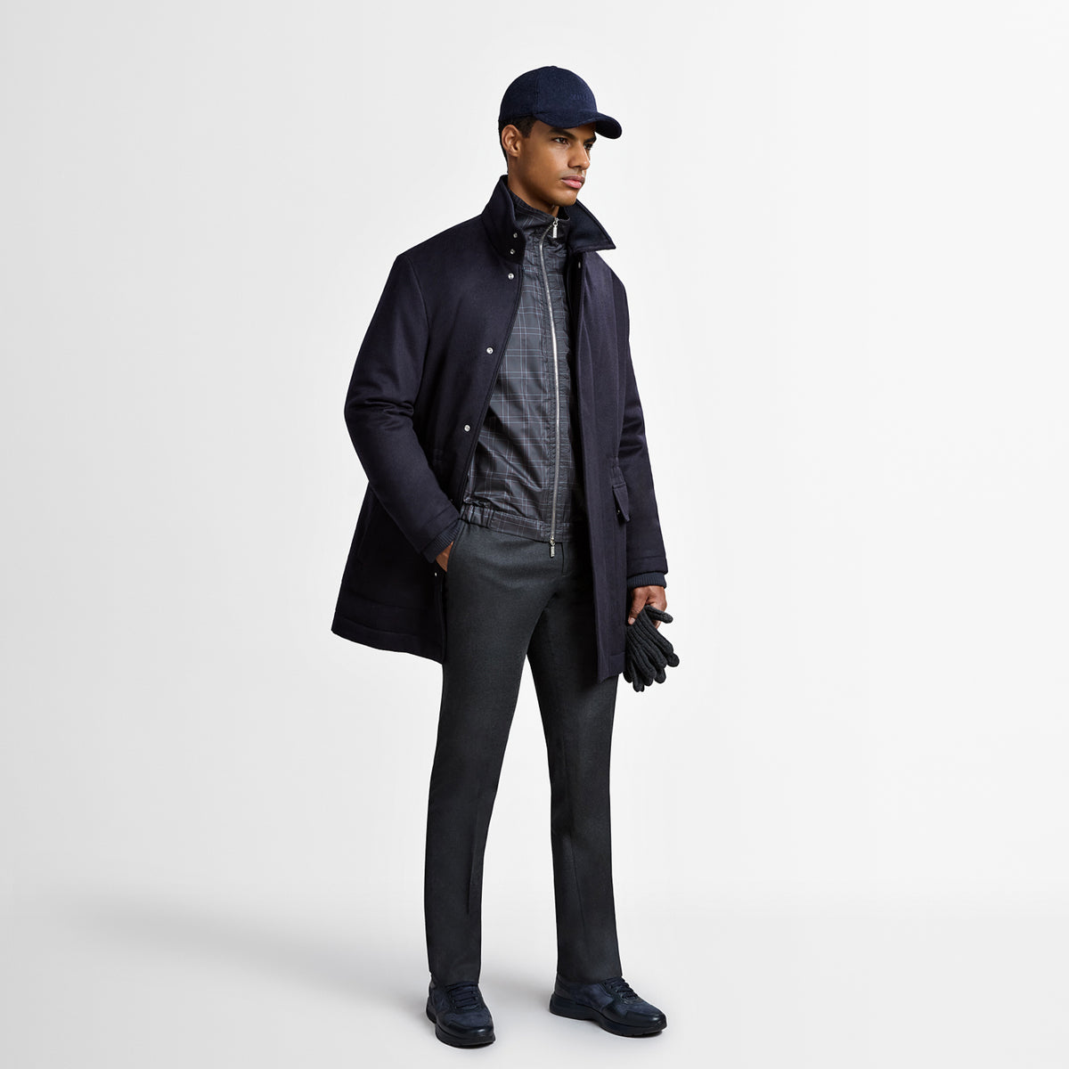 Veste Field ajustée en cachemire - Blue Navy