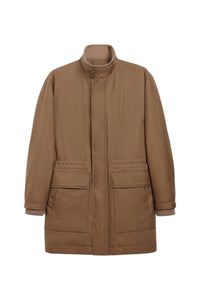 Parka ajustée Field en soie - Capuccino