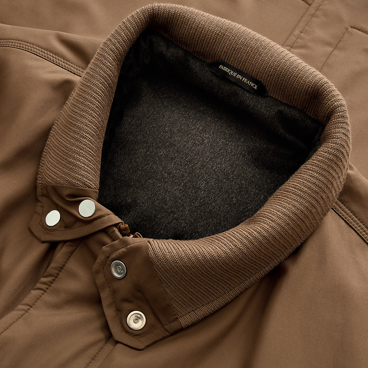 Parka ajustée Field en soie - Capuccino