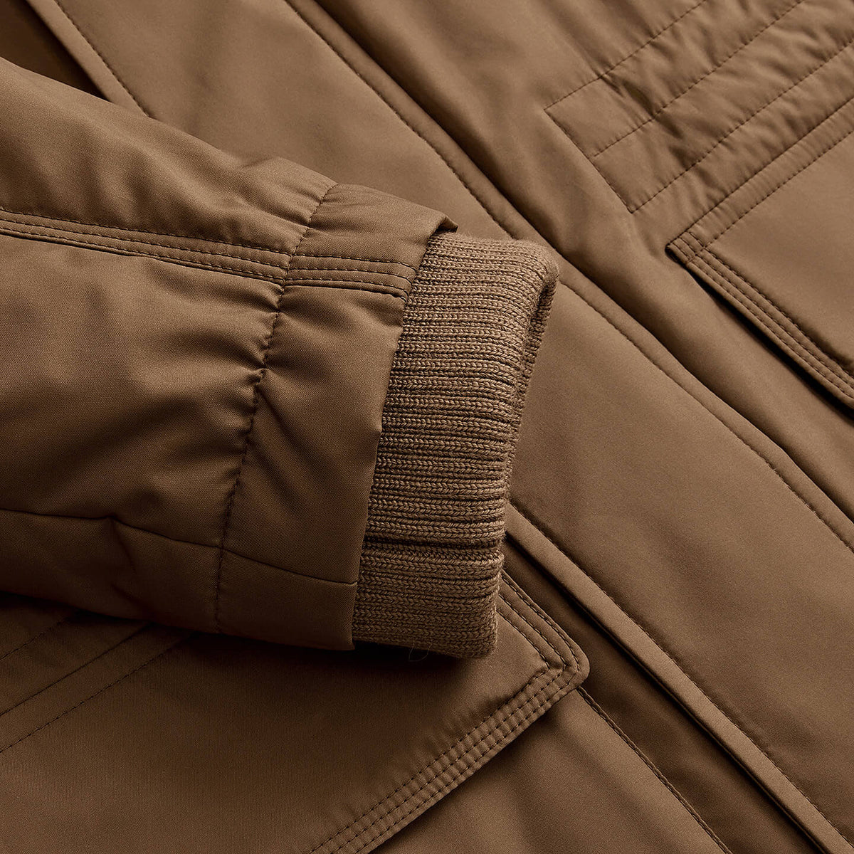 Parka ajustée Field en soie - Capuccino