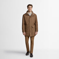 Parka ajustée Field en soie - Capuccino