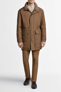 Parka ajustée Field en soie - Capuccino