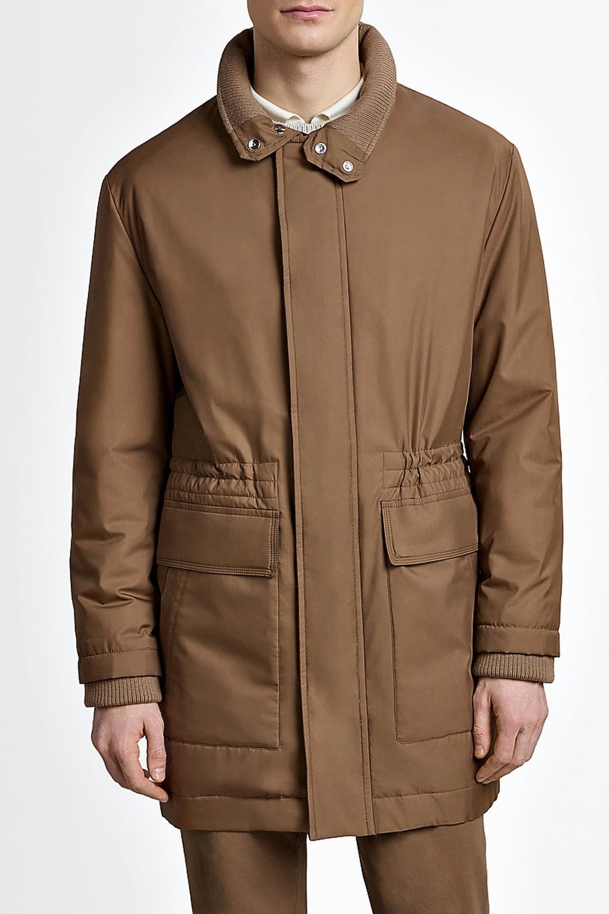 Parka ajustée Field en soie - Capuccino