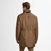Parka ajustée Field en soie - Capuccino