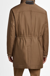 Parka ajustée Field en soie - Capuccino