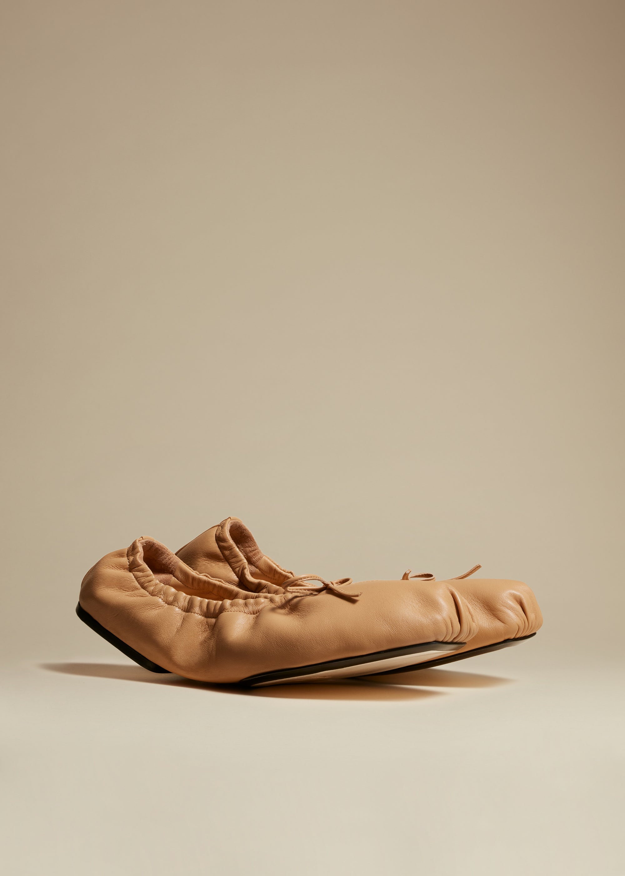 Ashland ballet flat in leather - Tan