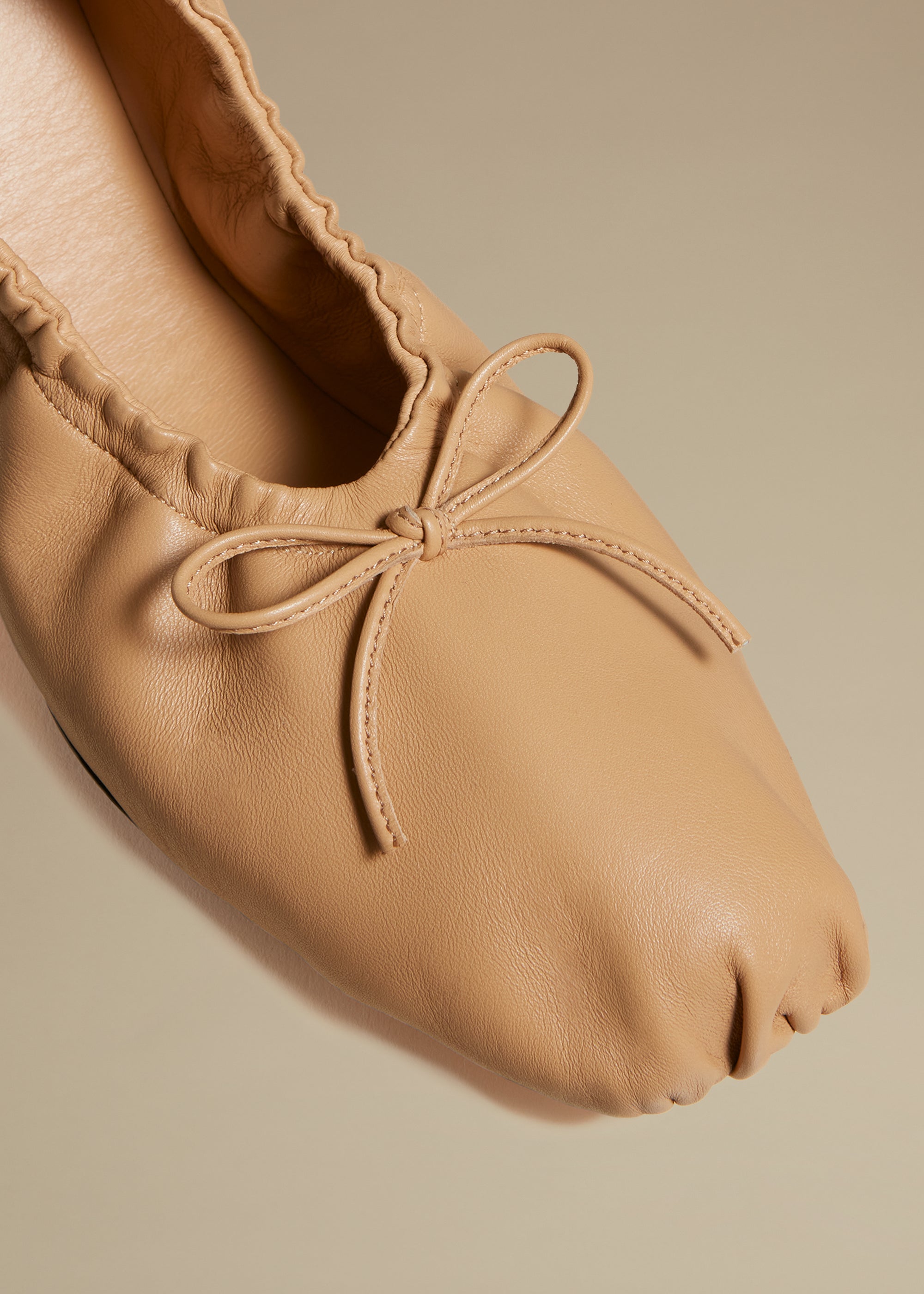 Ashland ballet flat in leather - Tan